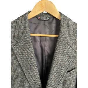 Harris Tweed Blazer Mens 42R Gray 100% Wool Sport Coat Made USA